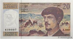 20 Francs DEBUSSY à fil de sécurité FRANCE  1991 F.66bis.02A33