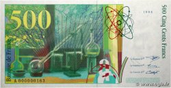 500 Francs PIERRE ET MARIE CURIE Petit numéro FRANCE  1994 F.76.01A pr.NEUF