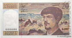 20 Francs DEBUSSY à fil de sécurité Spécimen FRANKREICH  1990 F.66bis.01Sp1