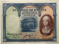 500 Pesetas SPAIN 1927 P.073c