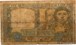 20 Francs TRAVAIL ET SCIENCE FRANCE 1940 F.12.08