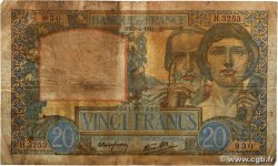 20 Francs TRAVAIL ET SCIENCE FRANCE 1941 F.12.13