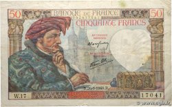 50 Francs JACQUES CŒUR FRANCE 1940 F.19.03
