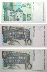 5 et 10 Kuna Lot CROATIE  1993 P.28a, P.36 et P.38b NEUF