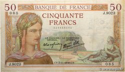 50 Francs CÉRÈS modifié FRANCE 1938 F.18.18