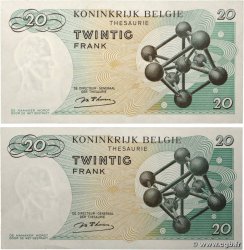 20 Francs Lot BELGIQUE  1964 P.138 SPL