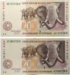 20 Rand Lot SOUTH AFRICA 1993 P.124a VF+