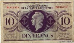 10 Francs Marianne CCFOM FRENCH EQUATORIAL AFRICA 1944 A.125a F