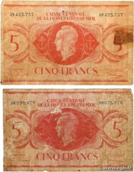 5 Francs Marianne CCFOM Lot AFRIQUE ÉQUATORIALE FRANÇAISE 1944 A.124a G