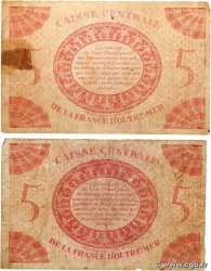 5 Francs Marianne CCFOM Lot AFRIQUE ÉQUATORIALE FRANÇAISE 1944 A.124a G