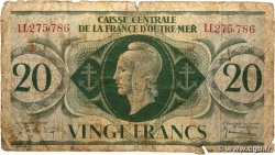 20 Francs Marianne CCFOM FRENCH EQUATORIAL AFRICA 1944 A.126b G