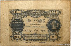 1 Franc Société Générale FRANCE régionalisme et divers Paris 1871 JER.75.02A