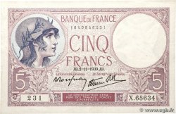 5 Francs FEMME CASQUÉE modifié FRANCE  1939 F.04.14