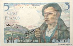 5 Francs BERGER FRANCE  1943 F.05.04