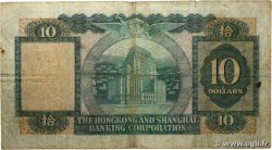 10 Dollars HONG KONG  1968 P.182f B+