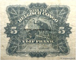 5 Francs BELGIAN CONGO 1947 P.13Ad F+