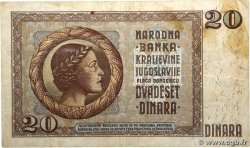 20 Dinara YOUGOSLAVIE  1936 P.030 TB+