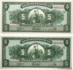 5 Soles de Oro Lot PERU  1966 P.083