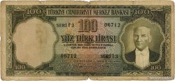 100 Lira TURQUIE  1956 P.168a