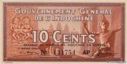 10 Cents INDOCINA FRANCESE  1939 P.085c