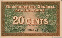 20 Cents INDOCINA FRANCESE  1939 P.086c