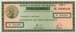 50 Centavos sur 500000 Pesos Bolivianos BOLIVIE  1987 P.198