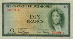 10 Francs LUXEMBOURG 1954 P.48a TTB