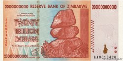 20 Trillions Dollars ZIMBABWE 2008 P.89 UNC
