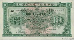 10 Francs - 2 Belgas BÉLGICA  1943 P.122