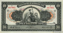10 Soles PÉROU 1955 P.071a SUP