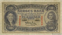 10 Kroner NORVÈGE  1937 P.08c