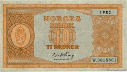 10 Kroner NORVÈGE  1952 P.26l
