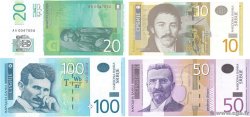 10 au 100 Dinara Lot SERBIA 2005 P.40a, P.47a, P.49a et P.54a AU+