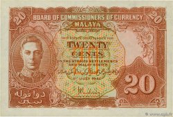 20 Cents MALAYA 1941 P.09a SPL