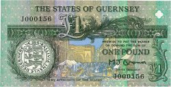 1 Pound Petit numéro GUERNESEY 1991 P.52a NEUF