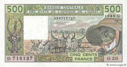 500 Francs ÉTATS DE L AFRIQUE DE L OUEST 1989 P.405Dh