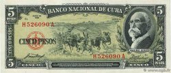 5 Pesos CUBA  1958 P.091a
