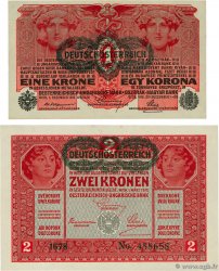 1 et 2 Krone Lot AUTRICHE 1919 P.049 P.050