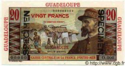 20 Francs Émile Gentil Spécimen GUADELOUPE  1946 P.33s SPL+