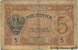 5 Zlotych POLOGNE  1924 P.053 TB