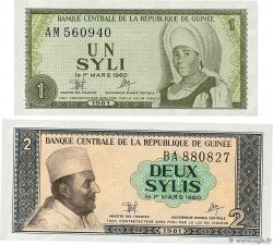 1 Syli 2 Sylis Lot GUINEA 1981 P.20 et 21 UNC