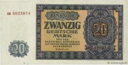 20 Deutsche Mark ALLEMAGNE RÉPUBLIQUE DÉMOCRATIQUE  1955 P.19a