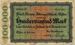 100000 Mark ALLEMAGNE Essen 1923 