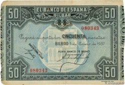 50 Pesetas ESPAGNE Bilbao 1937 PS.564a