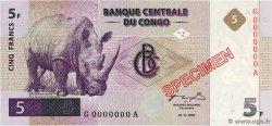 5 Francs Spécimen RÉPUBLIQUE DÉMOCRATIQUE DU CONGO  1997 P.086s