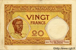 20 Francs MADAGASCAR  1937 P.037 TTB