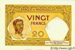 20 Francs Spécimen MADAGASCAR  1948 P.037s SUP