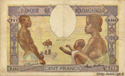 100 Francs MADAGASCAR  1937 P.040 TB à TTB