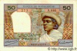 50 Francs MADAGASCAR  1950 P.045a SUP+