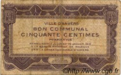 50 Centimes BELGIQUE Anvers 1915 P.-- TB